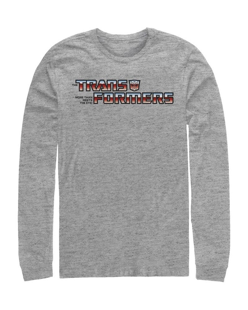 Men's Transformers Generations Autobot Logo Long Sleeve T-shirt Gray $18.80 T-Shirts