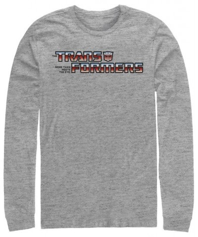 Men's Transformers Generations Autobot Logo Long Sleeve T-shirt Gray $18.80 T-Shirts