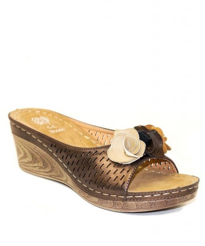 Juliet Wedge Sandal Bronze $38.25 Shoes