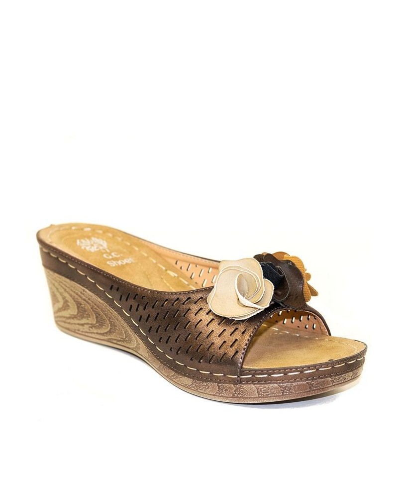 Juliet Wedge Sandal Bronze $38.25 Shoes