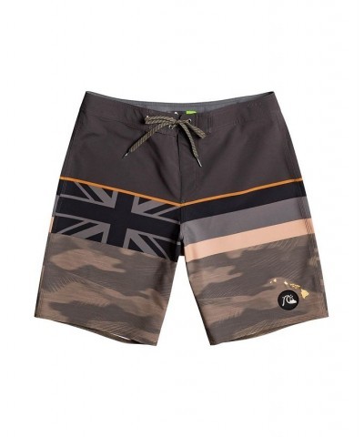 Men's Surfsilk Faded Stripe 20" Boardshorts Brown $16.20 Swimsuits