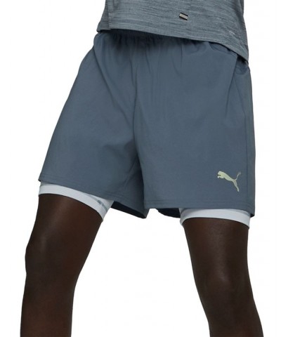 Men's 2-in-1 Moisture-Wicking 5" Running Shorts Gray $28.05 Shorts