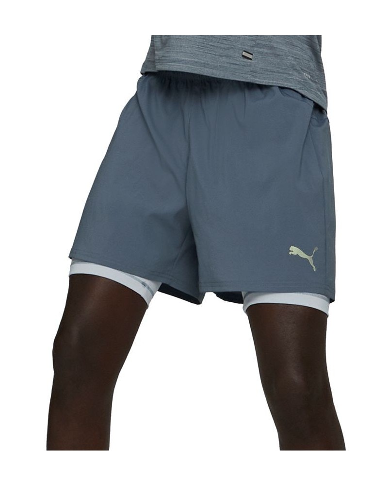 Men's 2-in-1 Moisture-Wicking 5" Running Shorts Gray $28.05 Shorts