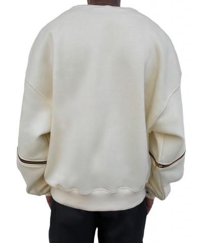 Men's Boxy-Fit Logo AppliquÉ Fleece Sweatshirt with Zip-Off Sleeves Tan/Beige $143.19 Sweatshirt