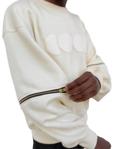 Men's Boxy-Fit Logo AppliquÉ Fleece Sweatshirt with Zip-Off Sleeves Tan/Beige $143.19 Sweatshirt