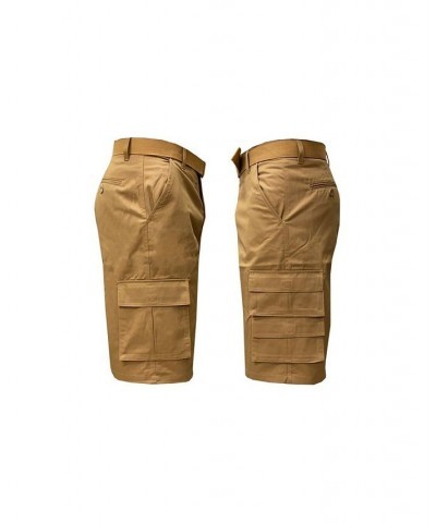 Men's 7-Pocket Cargo Belt Shorts Tan/Beige $15.20 Shorts