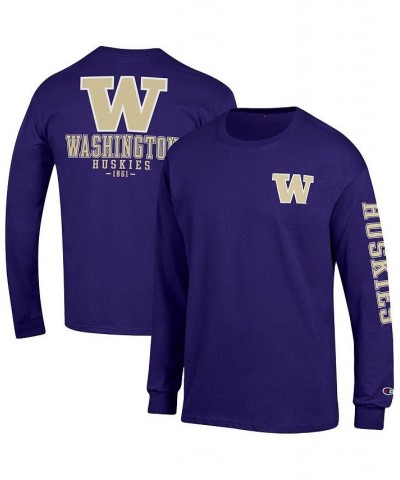 Men's Purple Washington Huskies Team Stack Long Sleeve T-shirt $18.40 T-Shirts