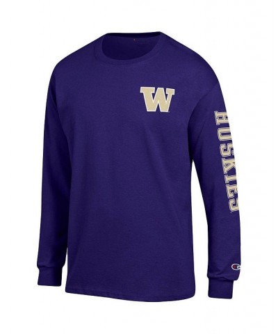 Men's Purple Washington Huskies Team Stack Long Sleeve T-shirt $18.40 T-Shirts