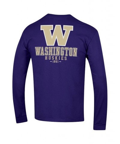 Men's Purple Washington Huskies Team Stack Long Sleeve T-shirt $18.40 T-Shirts