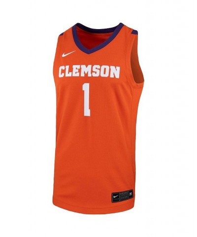 Men's 1 Orange Clemson Tigers Team Replica Basketball Jersey $39.60 Jersey