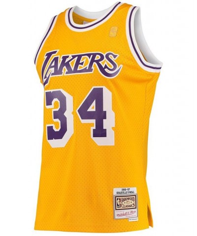 Men's Shaquille O'Neal Gold-Tone Los Angeles Lakers Hardwood Classics 1996-97 Swingman Jersey Gold $44.95 Jersey