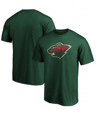 Men's Green Minnesota Wild Team Primary Logo T-shirt $16.73 T-Shirts