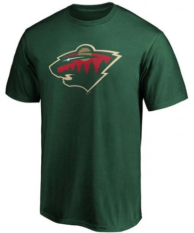 Men's Green Minnesota Wild Team Primary Logo T-shirt $16.73 T-Shirts