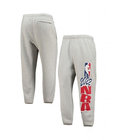 Men's Heathered Gray NBA Team 31 75th Anniversary Courtside Fleece Jogger Pants $50.60 Pants