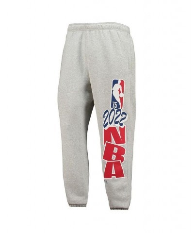 Men's Heathered Gray NBA Team 31 75th Anniversary Courtside Fleece Jogger Pants $50.60 Pants