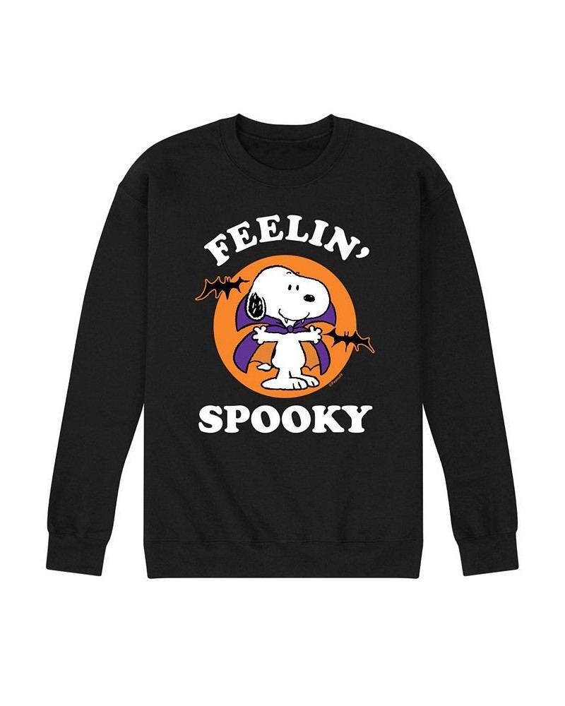 Men's Peanuts Feeling Spooky Fleece T-shirt Black $30.24 T-Shirts