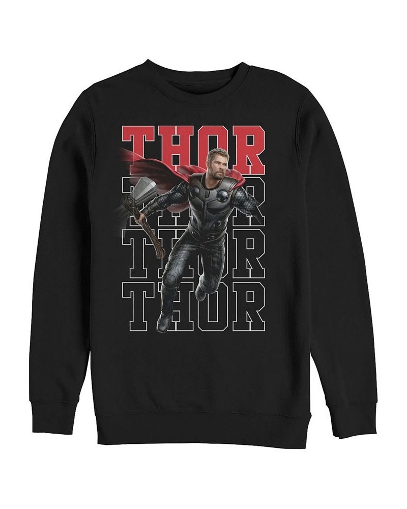 Marvel Men's Avengers Endgame Thor Action Pose, Crewneck Fleece Black $25.85 Sweatshirt