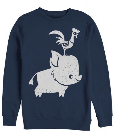 Disney Men's Moana Cute Pua and Hei Hei, Crewneck Fleece Blue $23.65 Sweatshirt