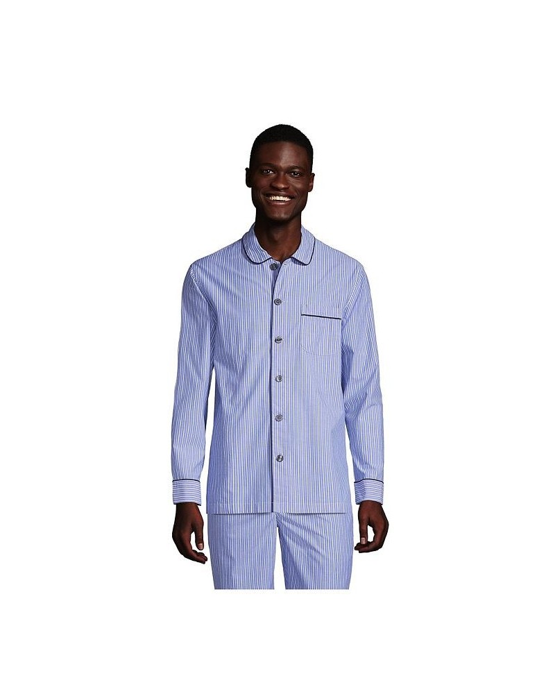 Men's Poplin Pajama Shirt Mariner blue/navy gingham $35.37 Pajama