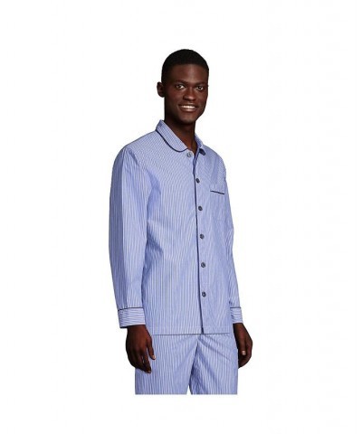 Men's Poplin Pajama Shirt Mariner blue/navy gingham $35.37 Pajama