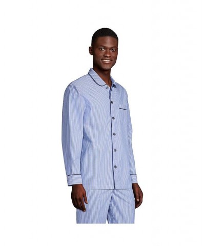 Men's Poplin Pajama Shirt Mariner blue/navy gingham $35.37 Pajama