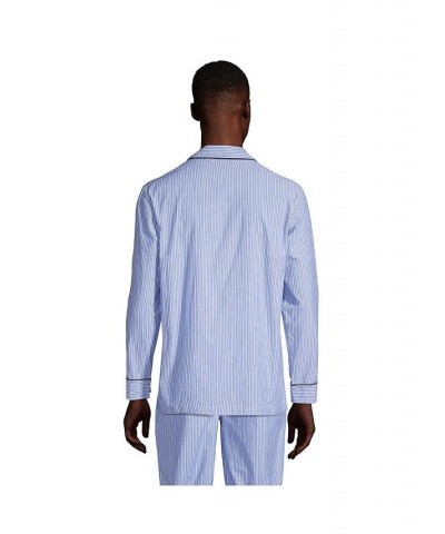 Men's Poplin Pajama Shirt Mariner blue/navy gingham $35.37 Pajama