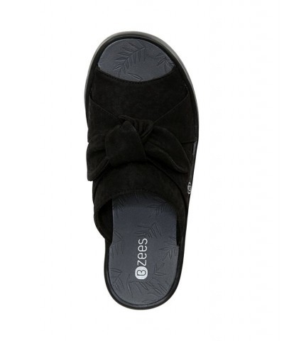 Smile Washable Slide Wedge Sandals Black $30.80 Shoes