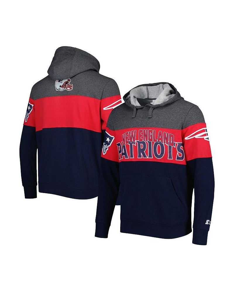 Men's Heather Charcoal, Navy New England Patriots Extreme Pullover Hoodie $40.32 Sweatshirt