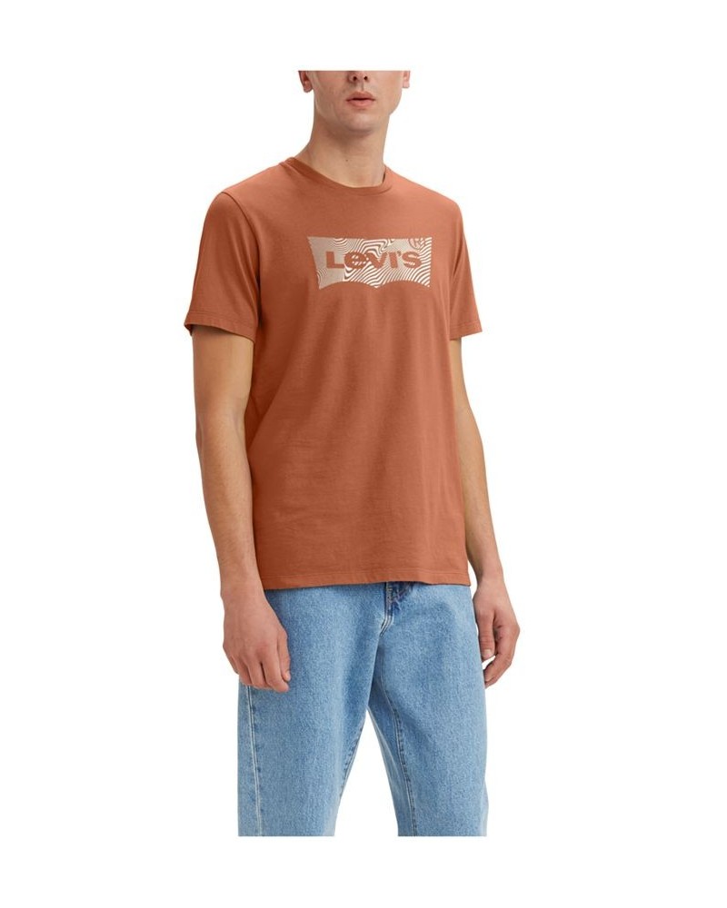 Men's Classic Fit Batwing Logo Graphic T-shirt Orange $14.76 T-Shirts