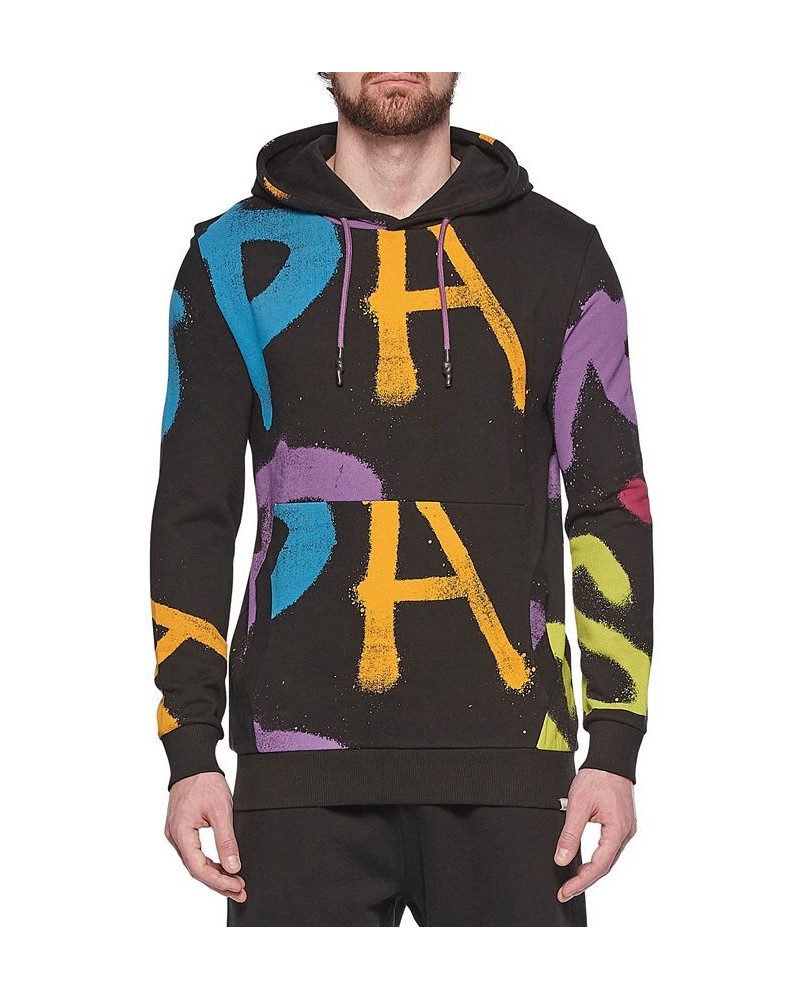 ELEVEN PARIS Men's Regular-Fit Graffiti Logo-Print Hoodie Multi $43.47 Sweatshirt