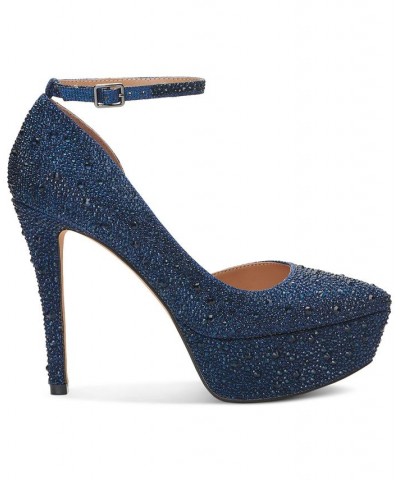 Women's Ormanda Embellished Platform Pumps Blue $51.43 Shoes