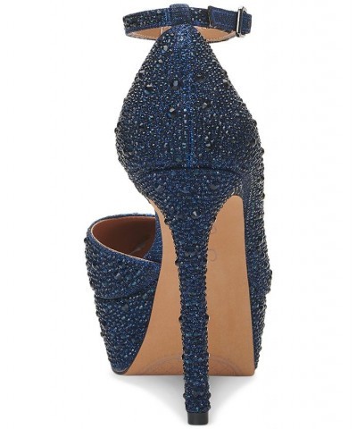 Women's Ormanda Embellished Platform Pumps Blue $51.43 Shoes