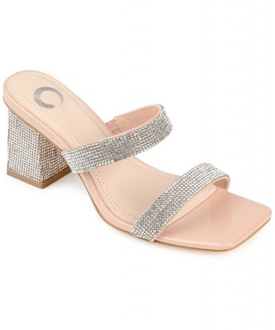 Women's Shandee Rhinestone Sandals Tan/Beige $34.10 Shoes