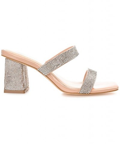 Women's Shandee Rhinestone Sandals Tan/Beige $34.10 Shoes