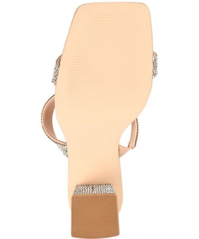 Women's Shandee Rhinestone Sandals Tan/Beige $34.10 Shoes