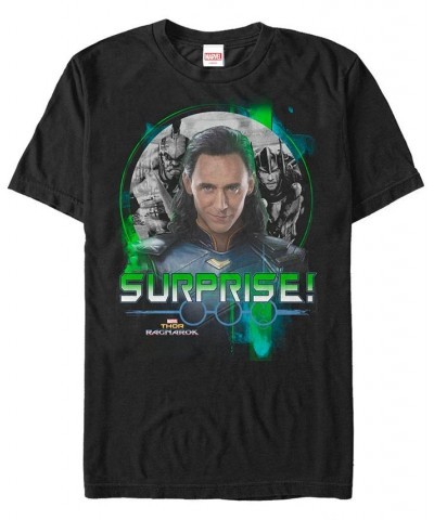 Marvel Men's Ragnarok Loki Surprise Short Sleeve T-Shirt Black $20.64 T-Shirts