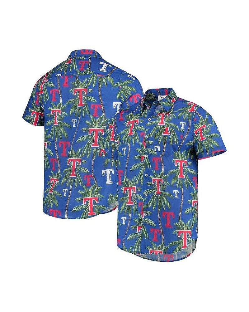 Men's Royal Texas Rangers Palm Tree Button Up Shirt $29.14 Shirts