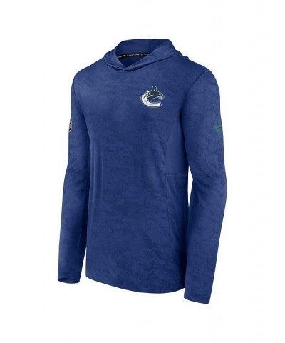 Men's Branded Blue Vancouver Canucks Authentic Pro Rink Camo Pullover Hoodie $28.98 Sweatshirt