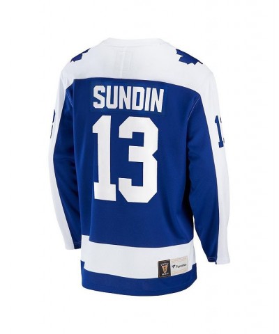 Men's Branded Mats Sundin Blue Toronto Maple Leafs Breakaway Retired Player Jersey $88.20 Jersey