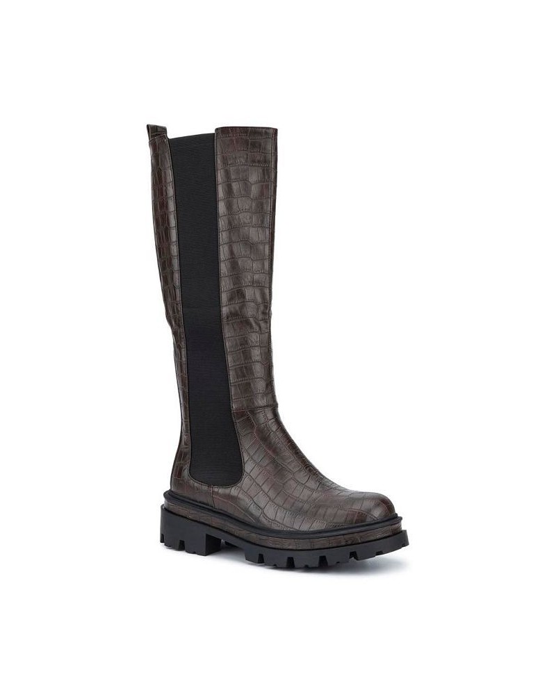 Women's Madina Tall Boot Brown $35.68 Shoes