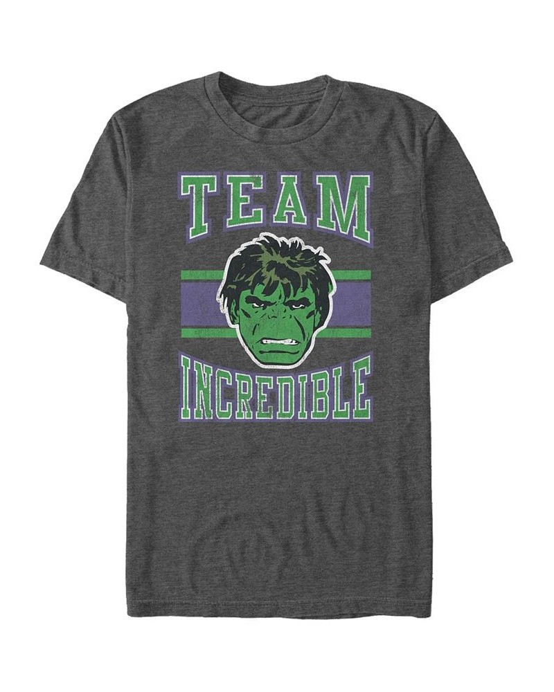 Marvel Men's Classic Hulk Team Incredible Collegiate, Short Sleeve T-Shirt Gray $20.29 T-Shirts