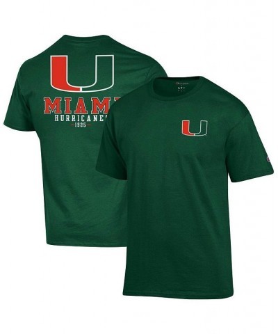 Men's Green Miami Hurricanes Stack 2-Hit T-shirt $22.05 T-Shirts