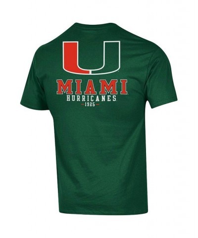 Men's Green Miami Hurricanes Stack 2-Hit T-shirt $22.05 T-Shirts