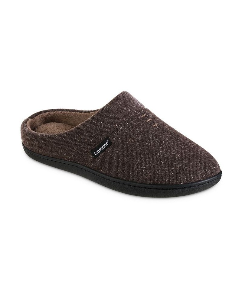 Men's Preston Heather Knit Hoodback Slippers Brown $15.08 Shoes