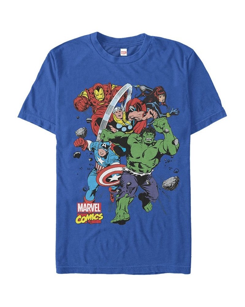 Marvel Men's Comic Collection The Mighty Five Short Sleeve T-Shirt Blue $18.54 T-Shirts