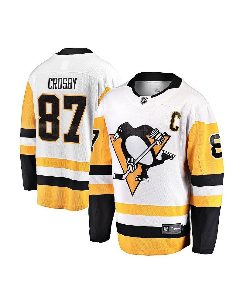 Men's Branded Sidney Crosby White Pittsburgh Penguins Captain Away Premier Breakaway Player Jersey $62.90 Jersey