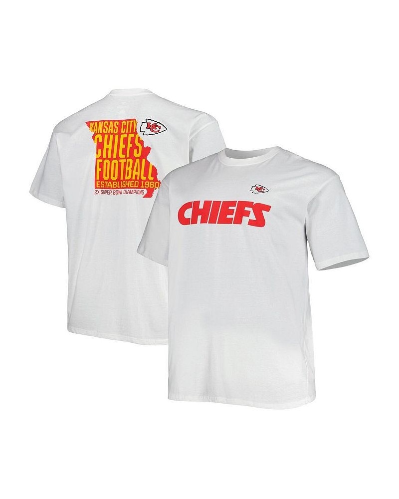 Men's Branded White Kansas City Chiefs Big and Tall Hometown Collection Hot Shot T-shirt $19.80 T-Shirts