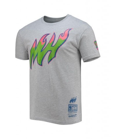 Men's Heathered Gray Miami Heat Hardwood Classics Color Bomb Energy T-shirt $20.13 T-Shirts