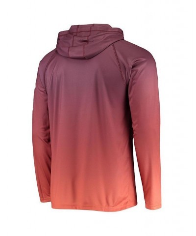 Men's PFG Maroon Virginia Tech Hokies Terminal Tackle Omni-Shade UPF 50 Long Sleeve Hooded Top $30.80 T-Shirts