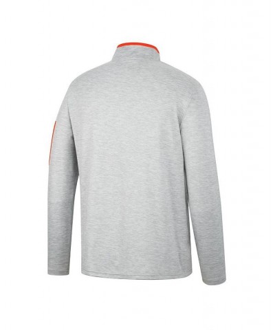 Men's Heathered Gray, Orange Clemson Tigers Country Club Windshirt Quarter-Zip Jacket $25.20 Sweatshirt